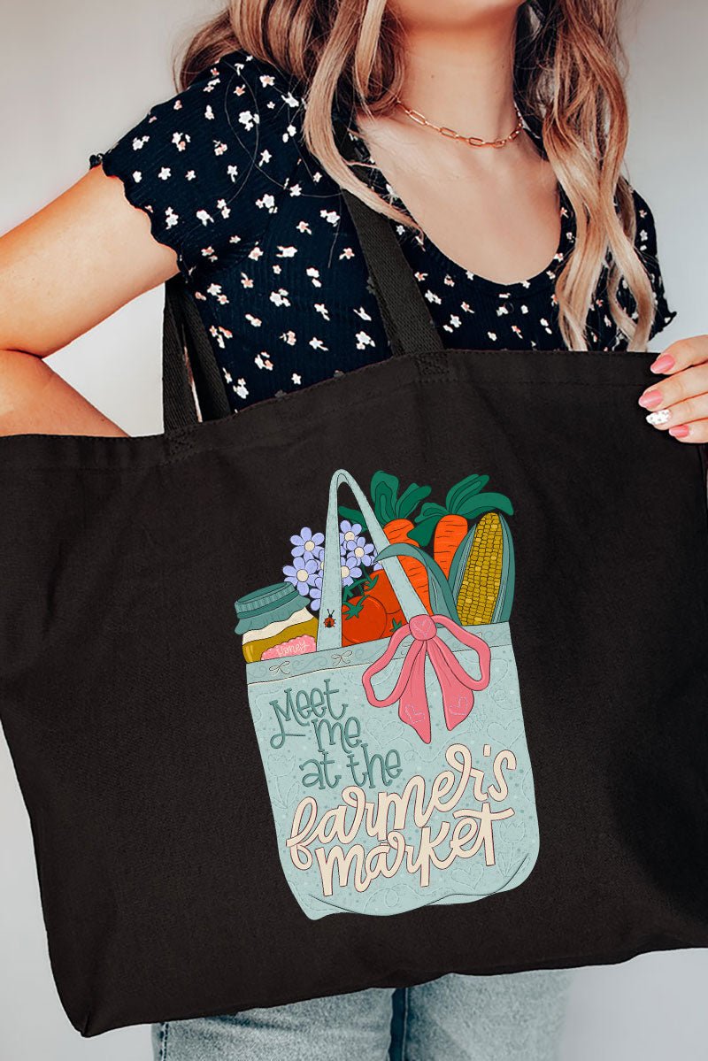 Farmer's Market Girly Canvas Jumbo Tote - Wholesale Accessory Market