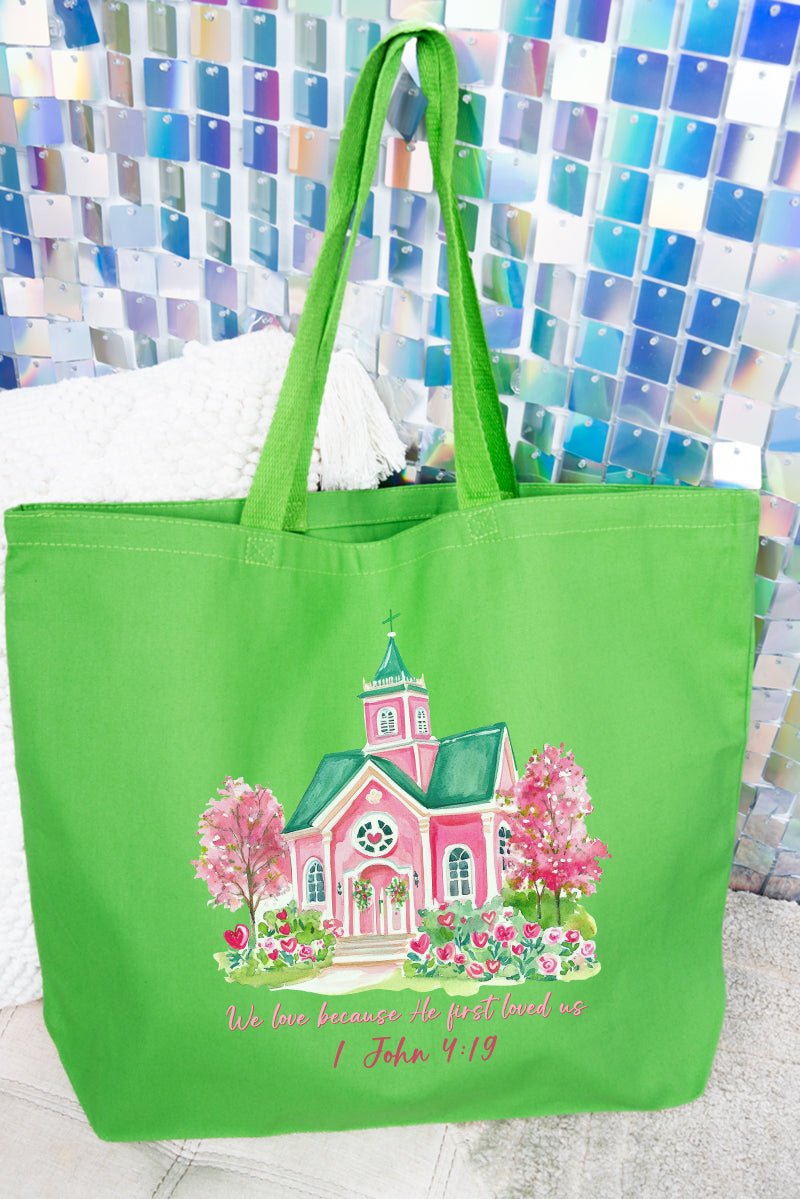 First Loved, Forever Loved Canvas Jumbo Tote - Wholesale Accessory Market