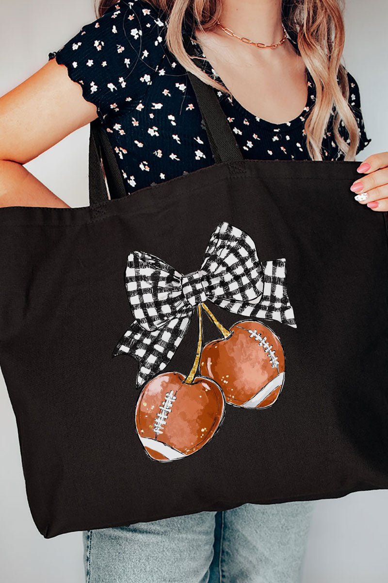 Football Cherries Canvas Jumbo Tote - Wholesale Accessory Market