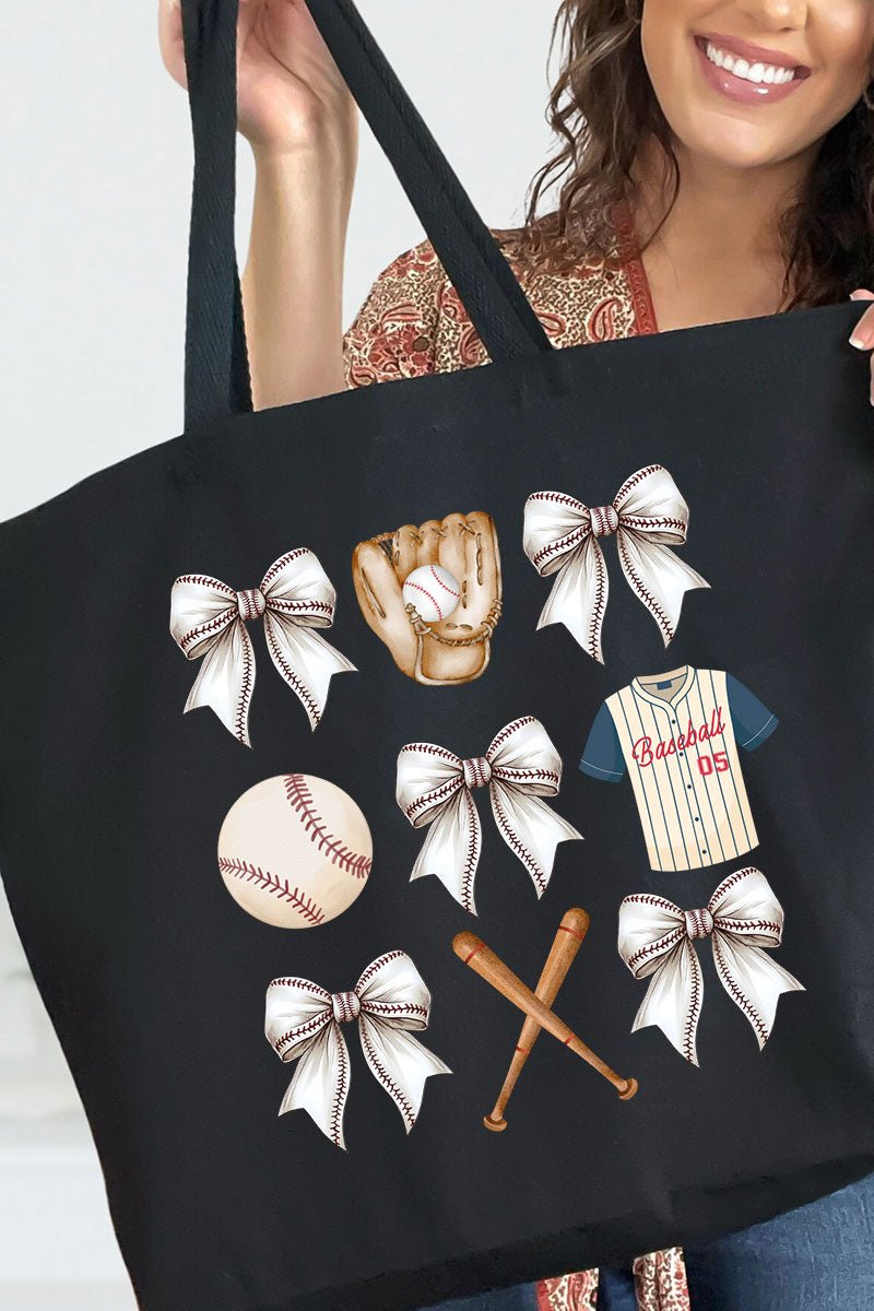 Game Day Bows Canvas Jumbo Tote - Wholesale Accessory Market