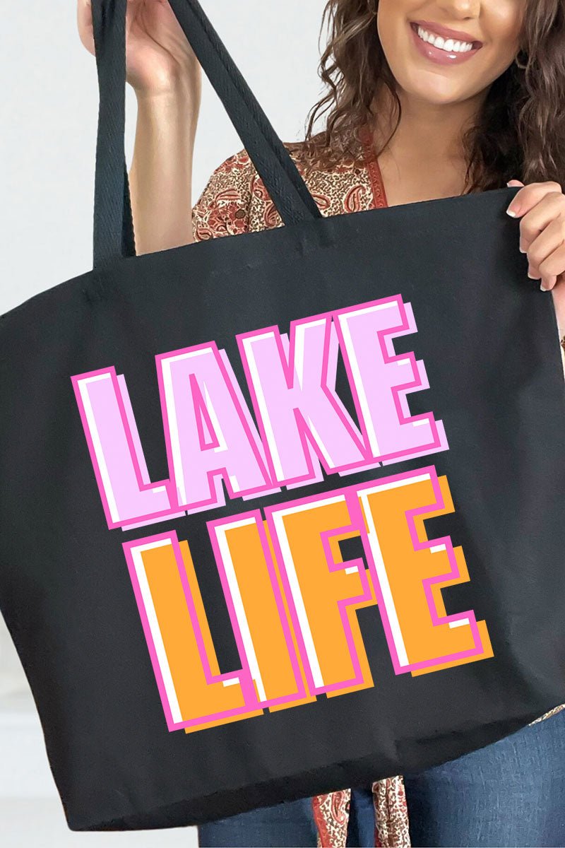 Golden Hour Lake Life Canvas Jumbo Tote - Wholesale Accessory Market