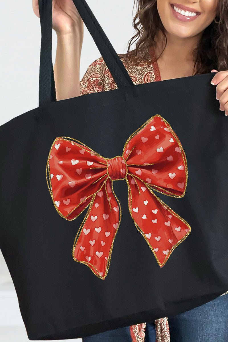 Heartfelt Coquette Canvas Jumbo Tote - Wholesale Accessory Market