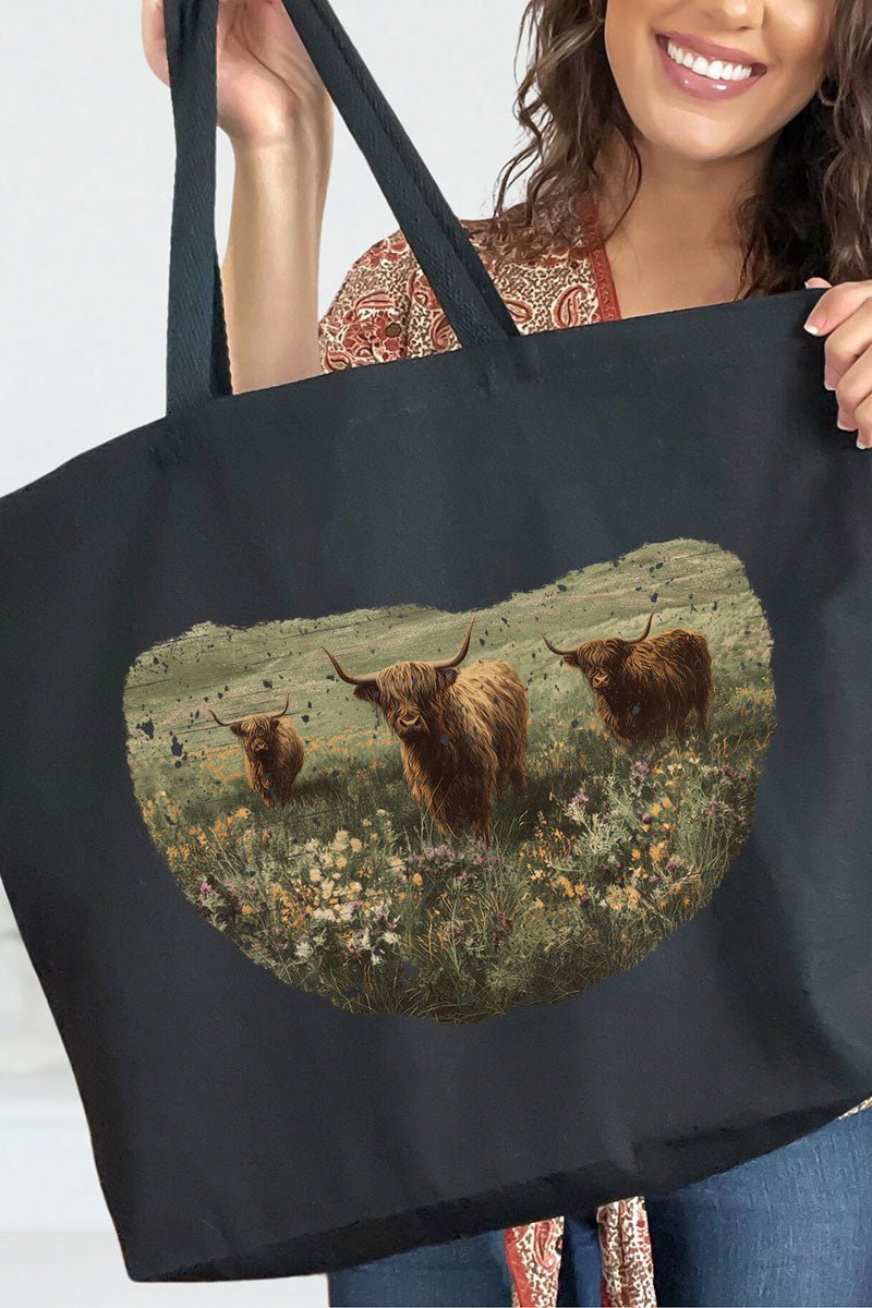 Highland Herd Canvas Jumbo Tote - Wholesale Accessory Market
