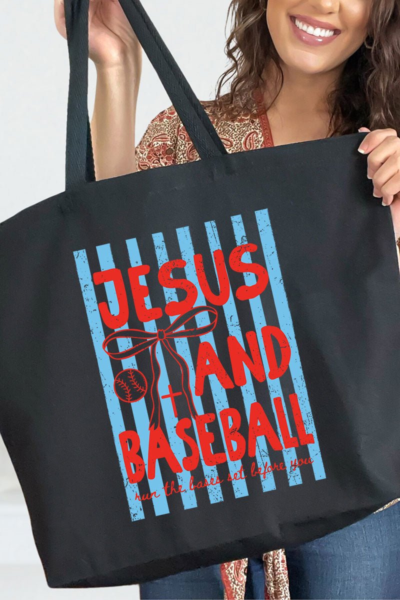 Jesus And Baseball Canvas Jumbo Tote - Wholesale Accessory Market