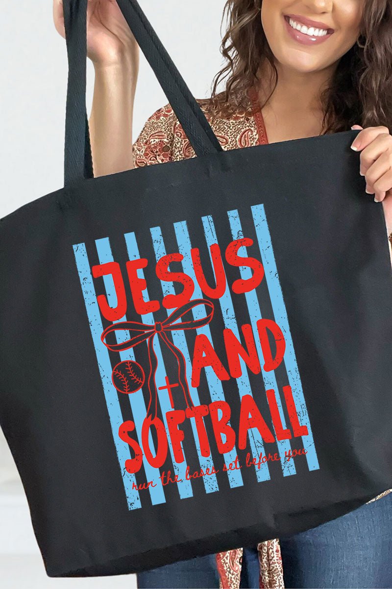 Jesus And Softball Canvas Jumbo Tote - Wholesale Accessory Market