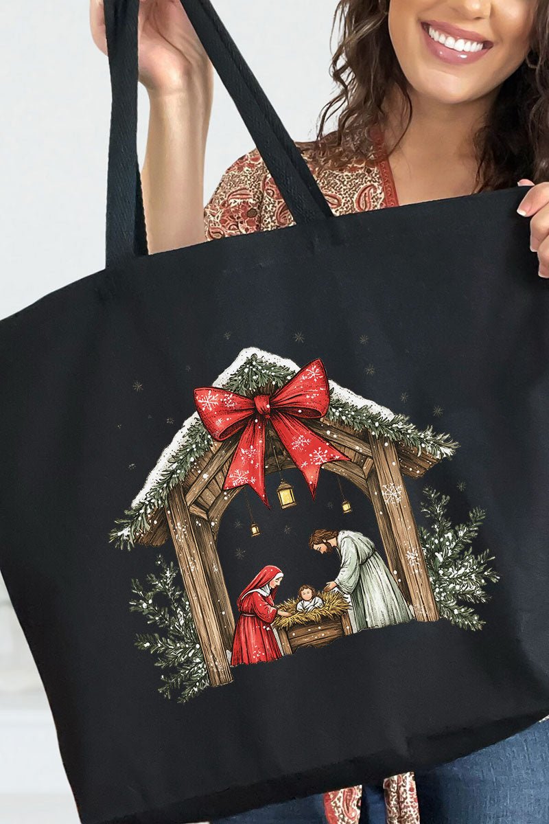 Jesus Nativity Canvas Jumbo Tote - Wholesale Accessory Market