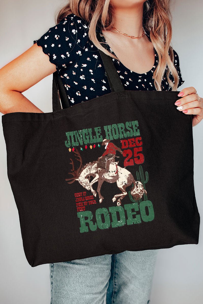 Jingle Horses Rodeo Canvas Jumbo Tote - Wholesale Accessory Market