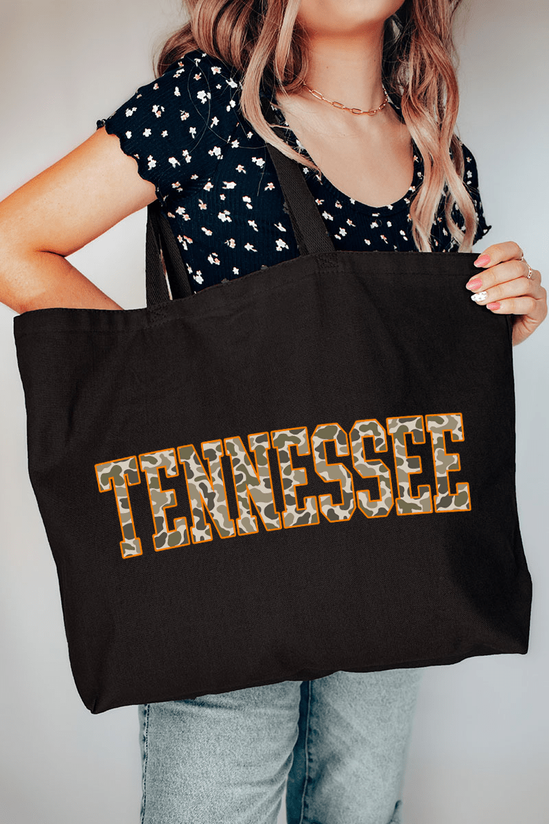Orange Tennessee Camo Canvas Jumbo Tote - Wholesale Accessory Market