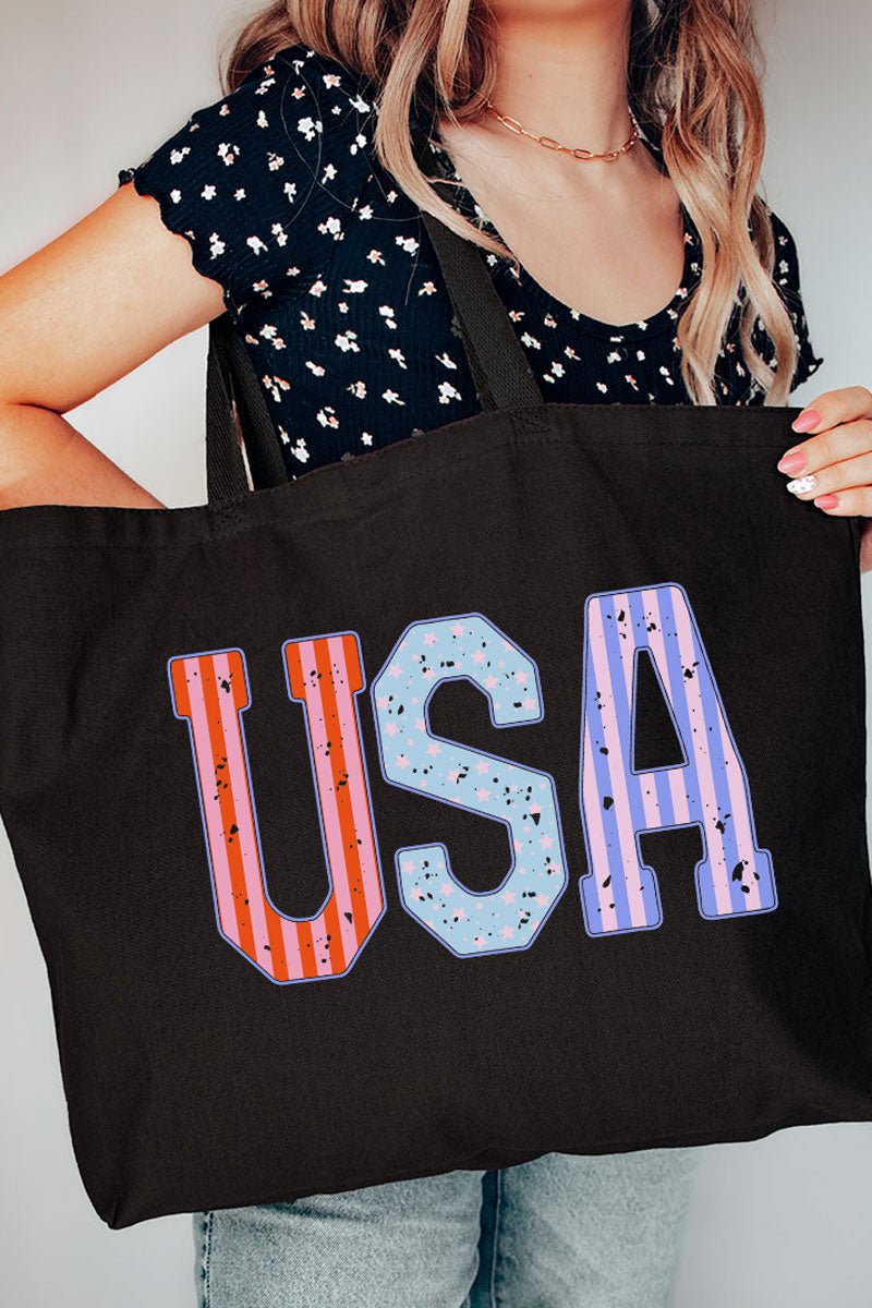 Pastel American Dreamin' Vibes Canvas Jumbo Tote - Wholesale Accessory Market