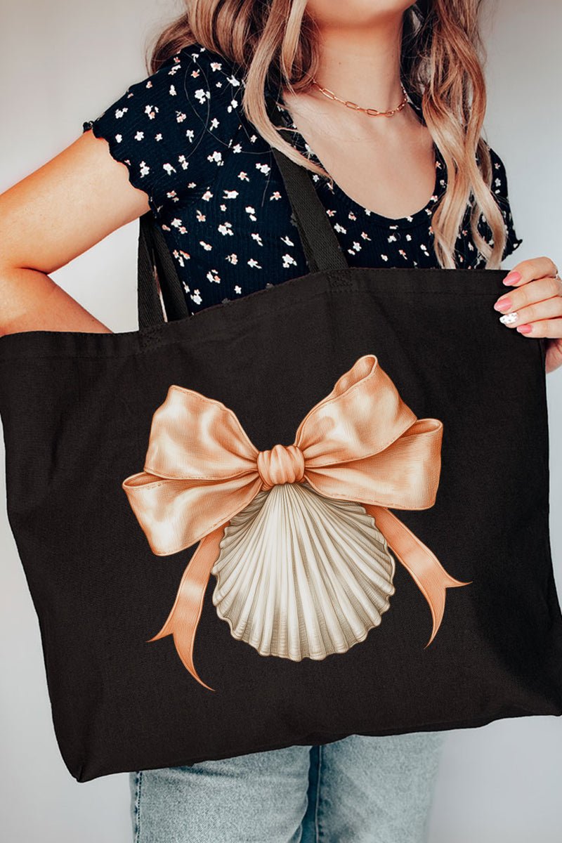 Peachy Seashell Canvas Jumbo Tote - Wholesale Accessory Market
