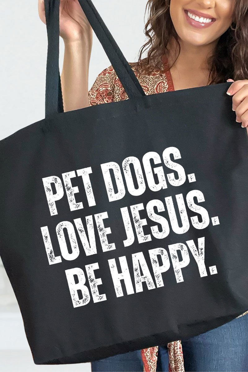 Pet Dogs Canvas Jumbo Tote - Wholesale Accessory Market
