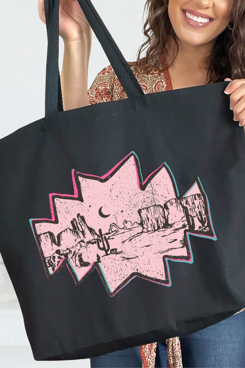 Pink Mesa Moonrise Canvas Jumbo Tote - Wholesale Accessory Market