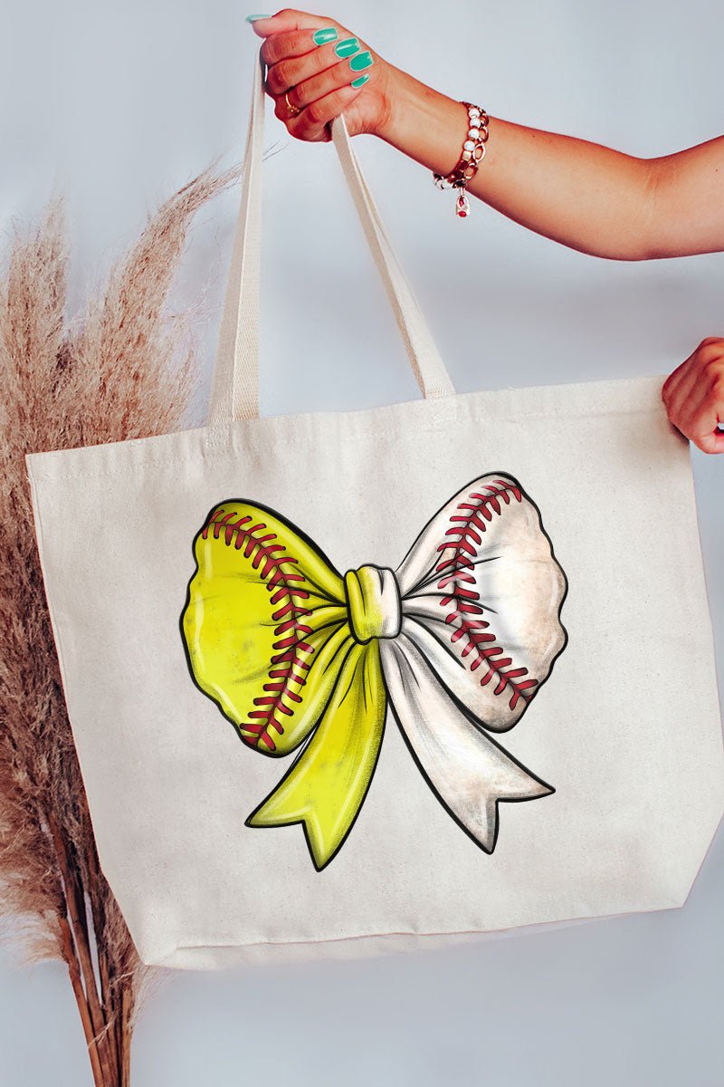 Softball & Baseball Stitches Coquette Canvas Jumbo Tote - Wholesale Accessory Market