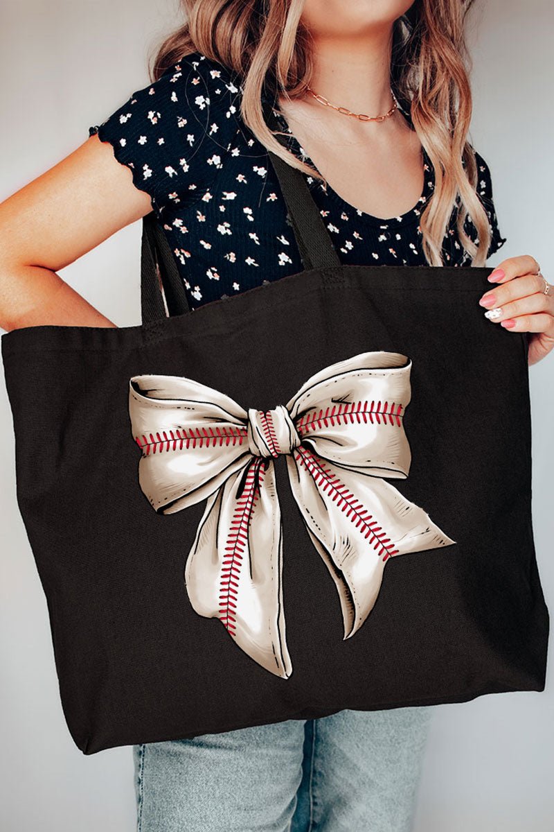 Stitches Baseball Coquette Canvas Jumbo Tote - Wholesale Accessory Market