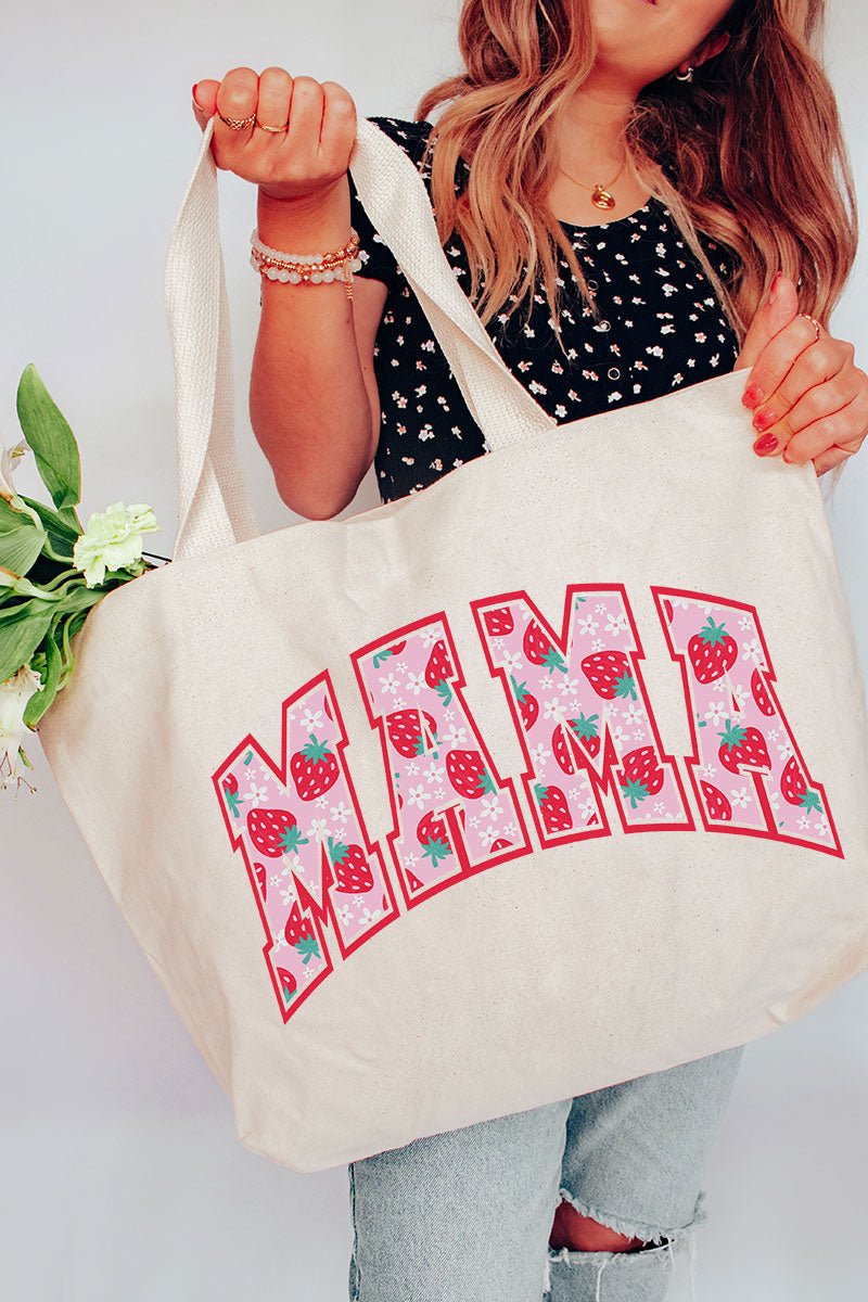 Strawberry Fields Mama Canvas Jumbo Tote - Wholesale Accessory Market