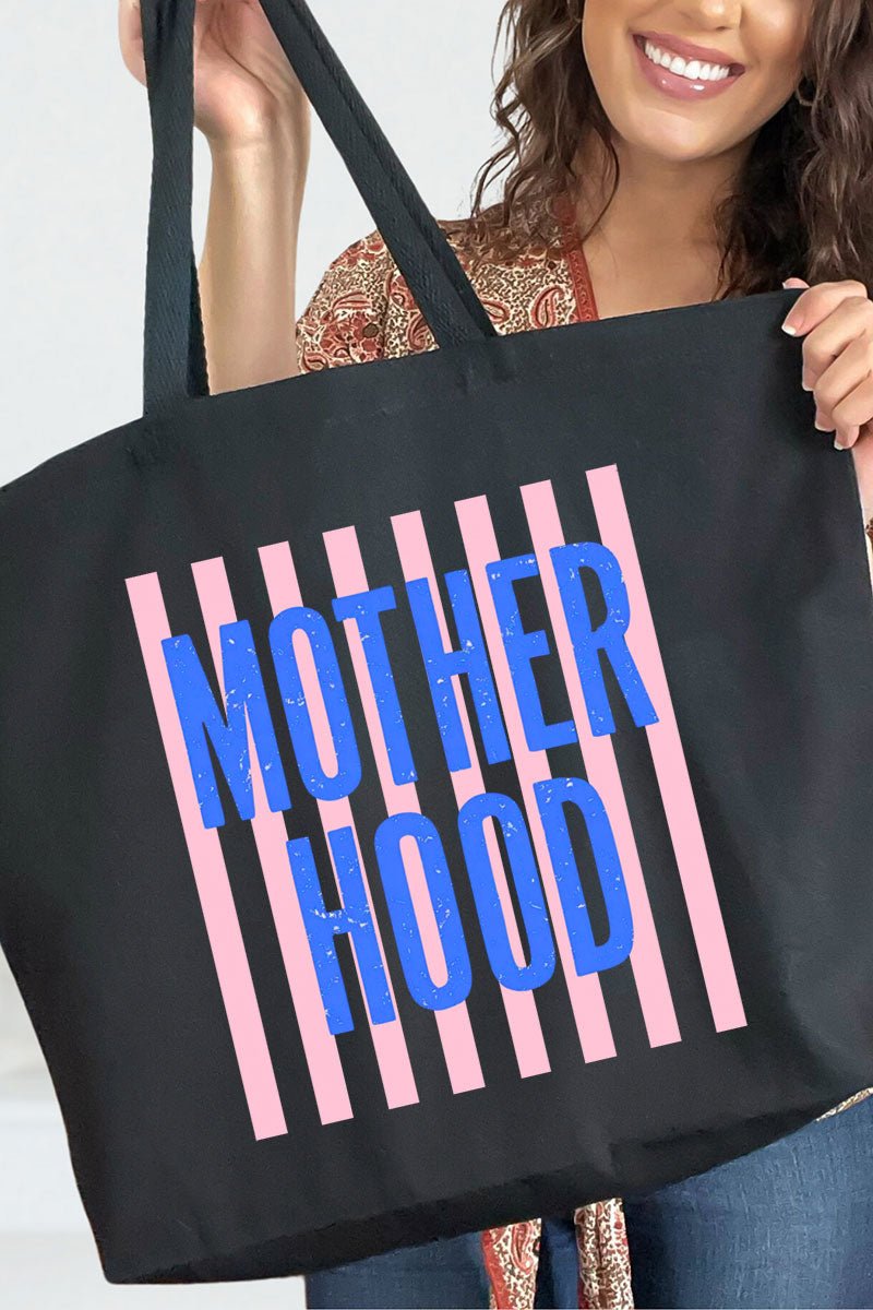 Striped Motherhood Canvas Jumbo Tote - Wholesale Accessory Market