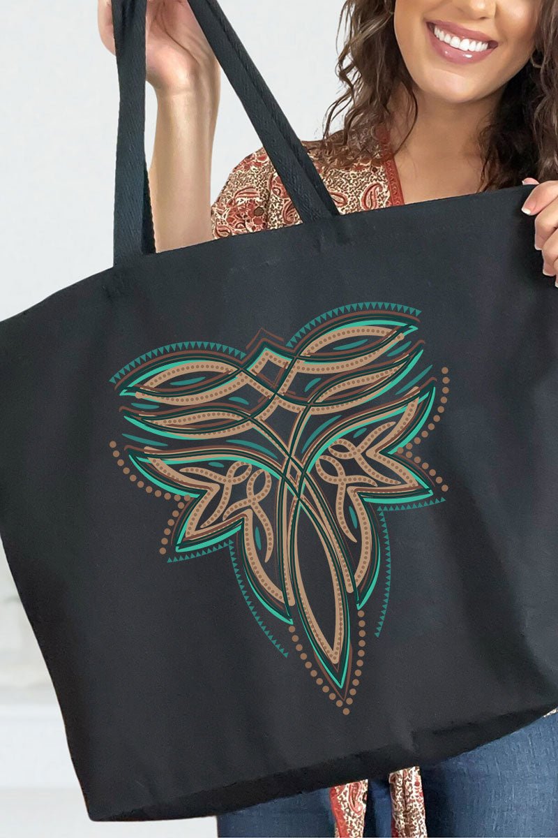 Tan Boot Stitch Canvas Jumbo Tote - Wholesale Accessory Market