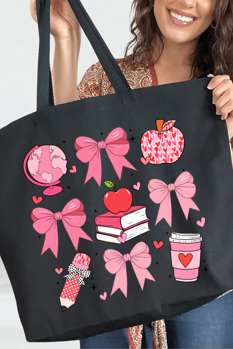 Teacher Love Canvas Jumbo Tote - Wholesale Accessory Market
