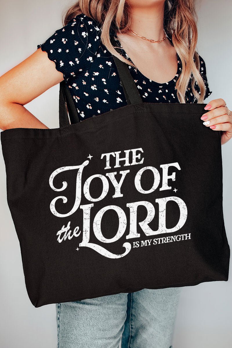 The Joy Of The Lord Canvas Jumbo Tote - Wholesale Accessory Market