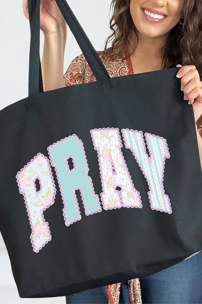 Timeless Pray Canvas Jumbo Tote - Wholesale Accessory Market