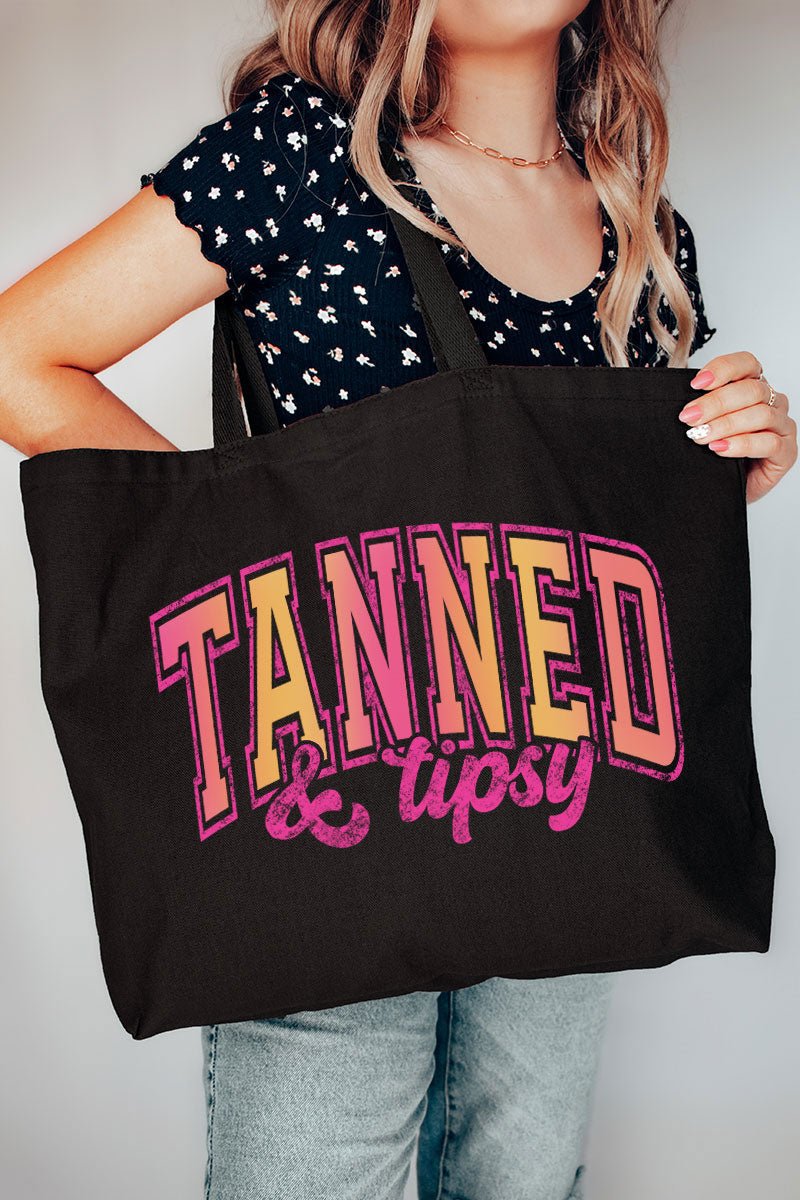 Tropical Tipsy Tones Canvas Jumbo Tote - Wholesale Accessory Market