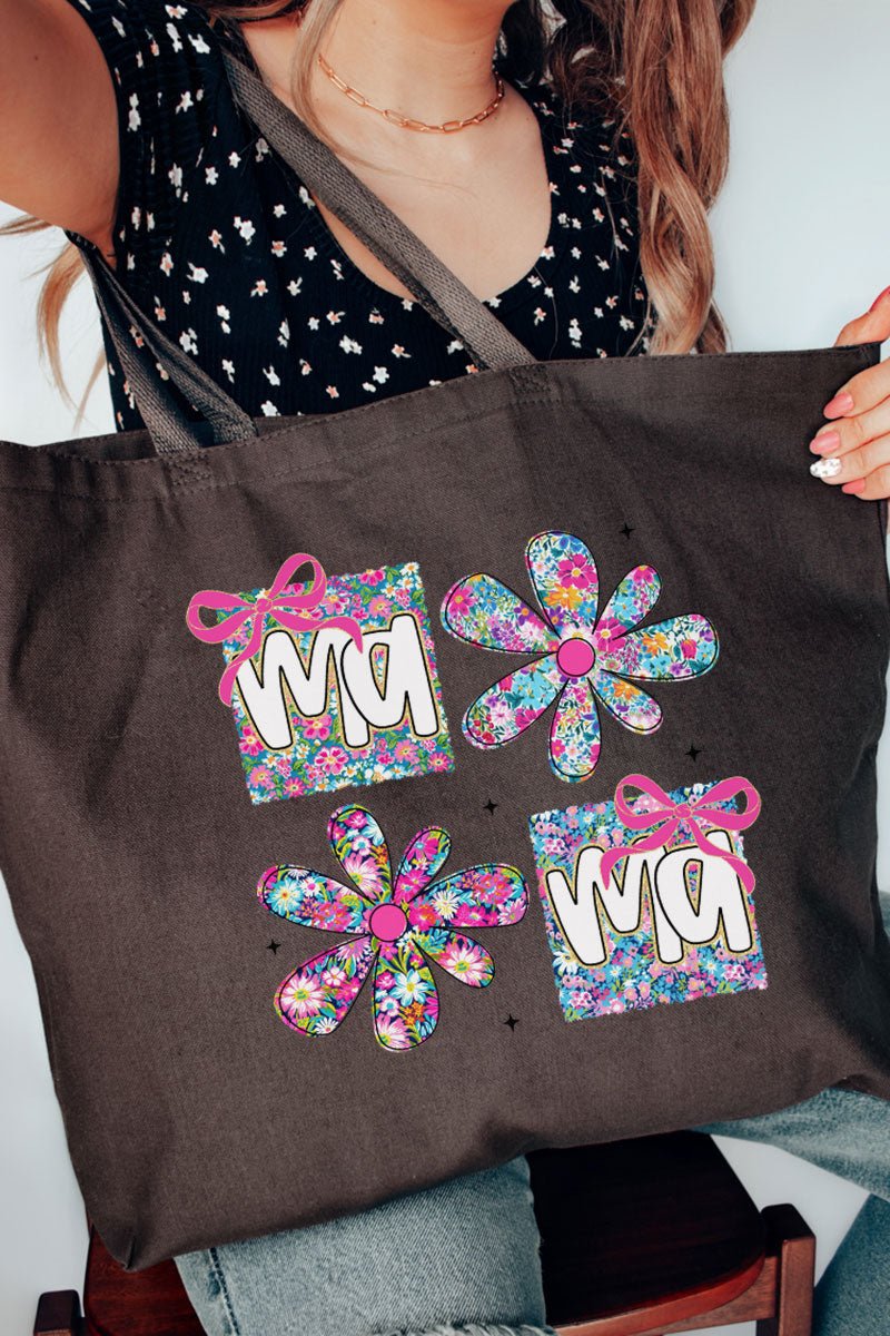 Vibrant Floral Mama Canvas Jumbo Tote - Wholesale Accessory Market