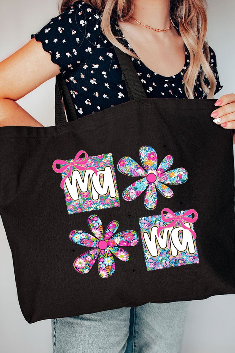 Vibrant Floral Mama Canvas Jumbo Tote - Wholesale Accessory Market