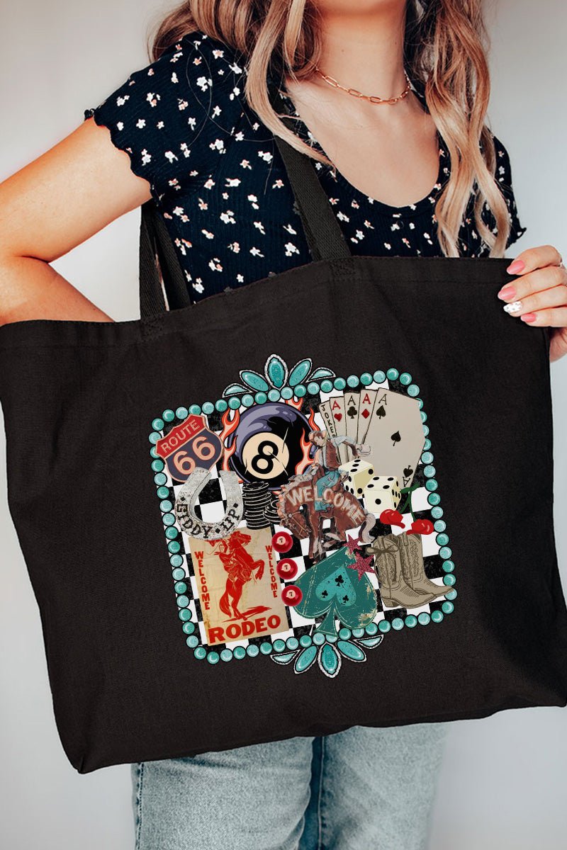 Welcome Rodeo Collage Canvas Jumbo Tote - Wholesale Accessory Market