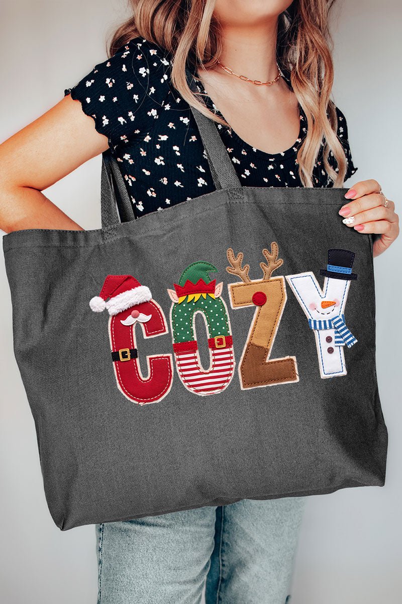 Christmas Characters Cozy Canvas Jumbo Tote - Wholesale Accessory Market