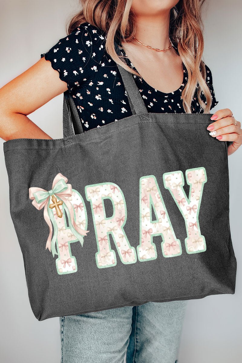 Coquette Cross Pray Canvas Jumbo Tote - Wholesale Accessory Market