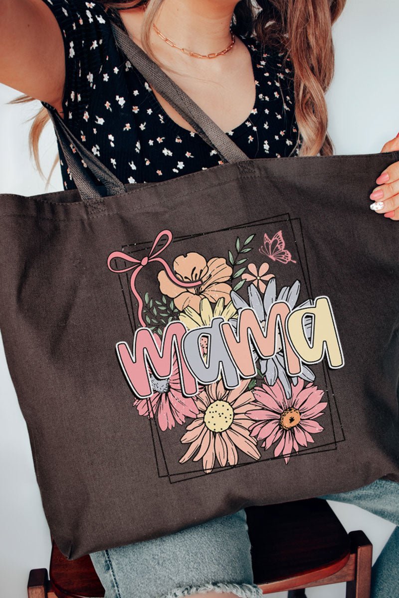 Framed Floral Mama Canvas Jumbo Tote - Wholesale Accessory Market