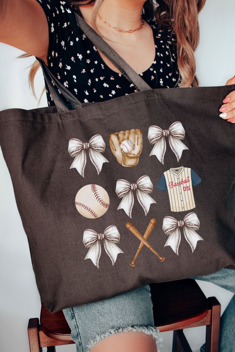 Game Day Bows Canvas Jumbo Tote - Wholesale Accessory Market