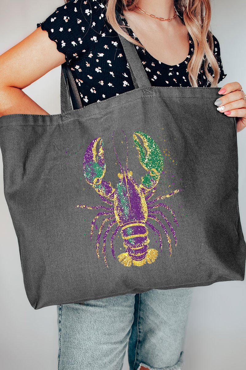 Glitzy Gras Crawfish Canvas Jumbo Tote - Wholesale Accessory Market