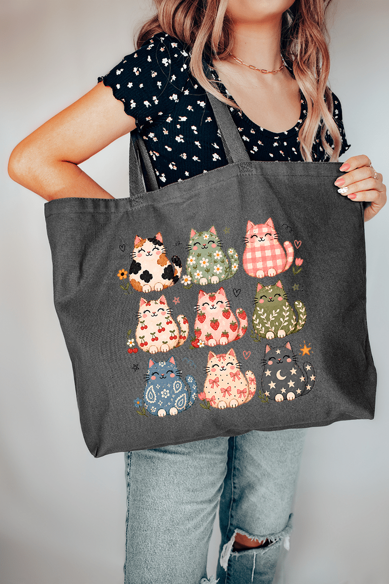 Kitty Crew Canvas Jumbo Tote - Wholesale Accessory Market
