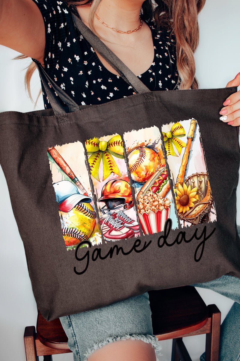 Retro Softball Game Day Canvas Jumbo Tote - Wholesale Accessory Market
