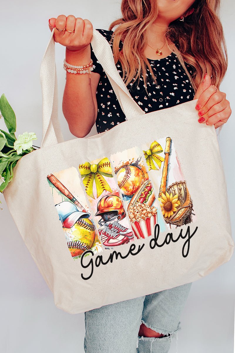 Retro Softball Game Day Canvas Jumbo Tote - Wholesale Accessory Market