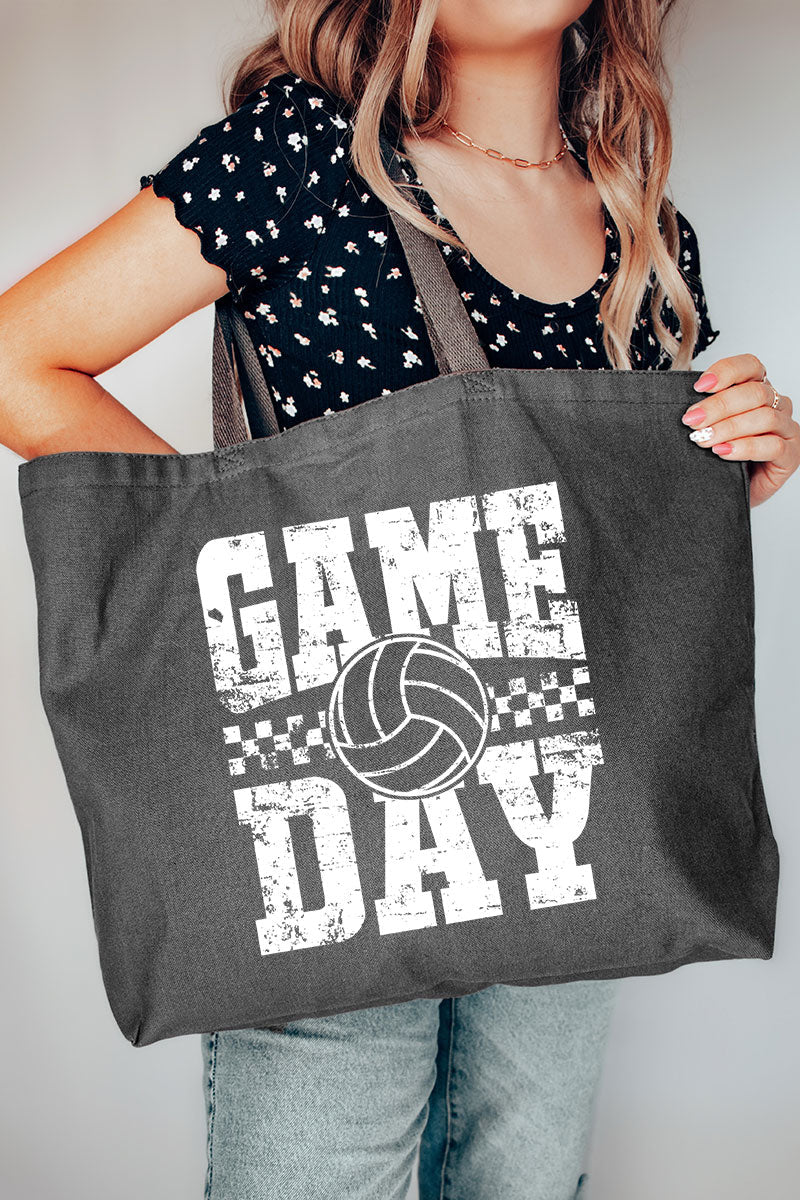 Retro Volleyball Game Day Canvas Jumbo Tote - Wholesale Accessory Market