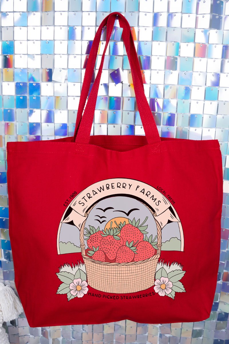 Strawberry Farms Canvas Jumbo Tote - Wholesale Accessory Market
