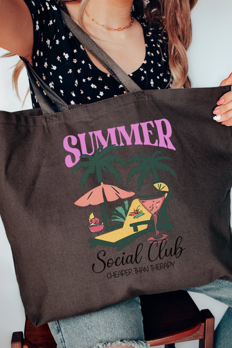 Summer Social Club Canvas Jumbo Tote - Wholesale Accessory Market