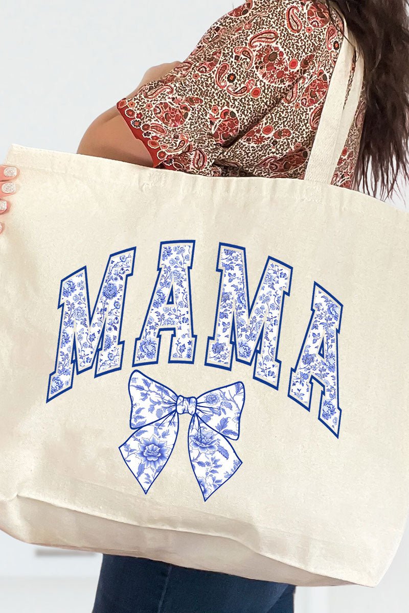 Arched Mama Blue Chinoiserie Canvas Jumbo Tote - Wholesale Accessory Market