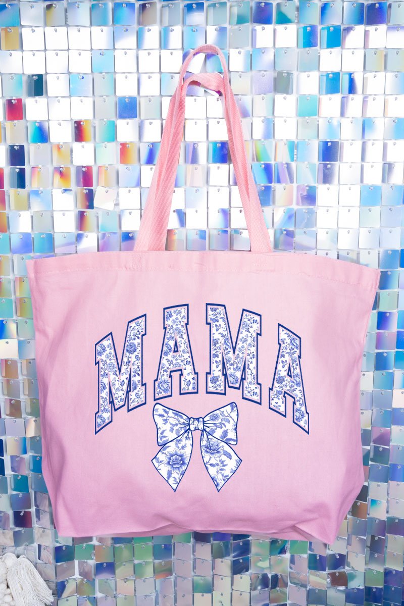 Arched Mama Blue Chinoiserie Canvas Jumbo Tote - Wholesale Accessory Market