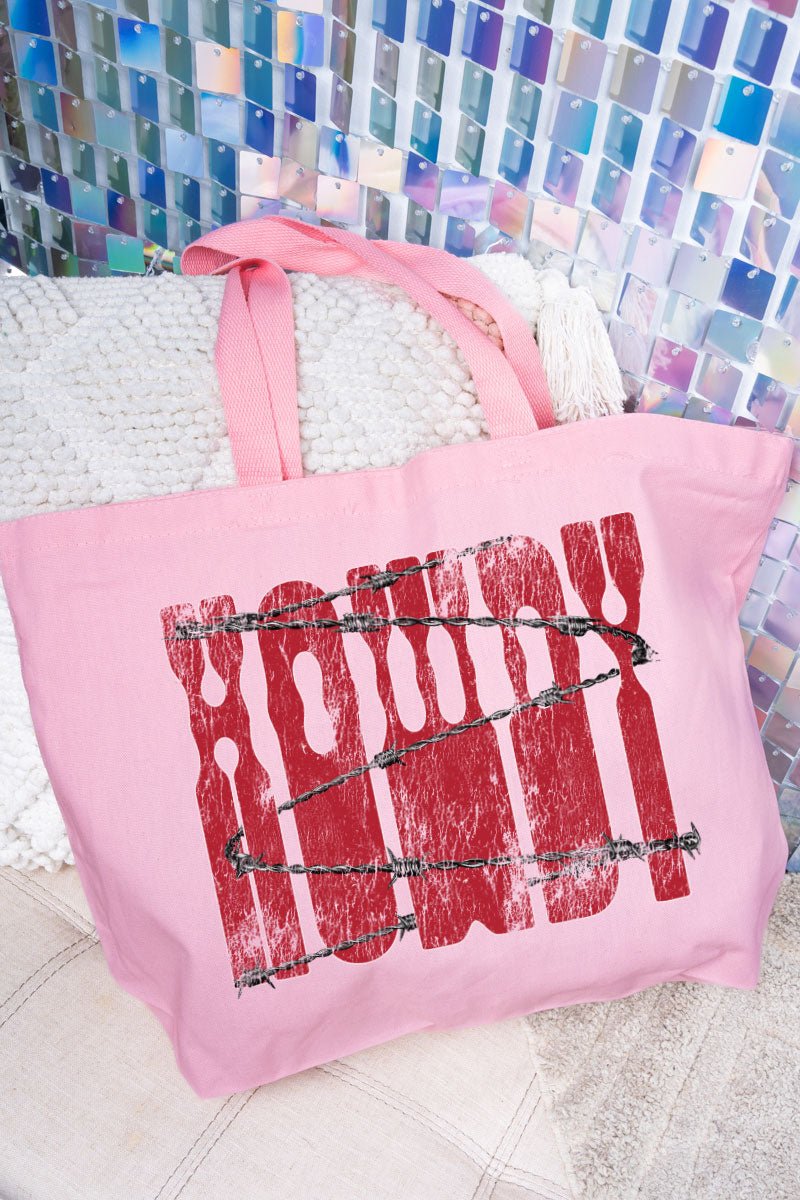 Barbed Wire Howdy Canvas Jumbo Tote - Wholesale Accessory Market