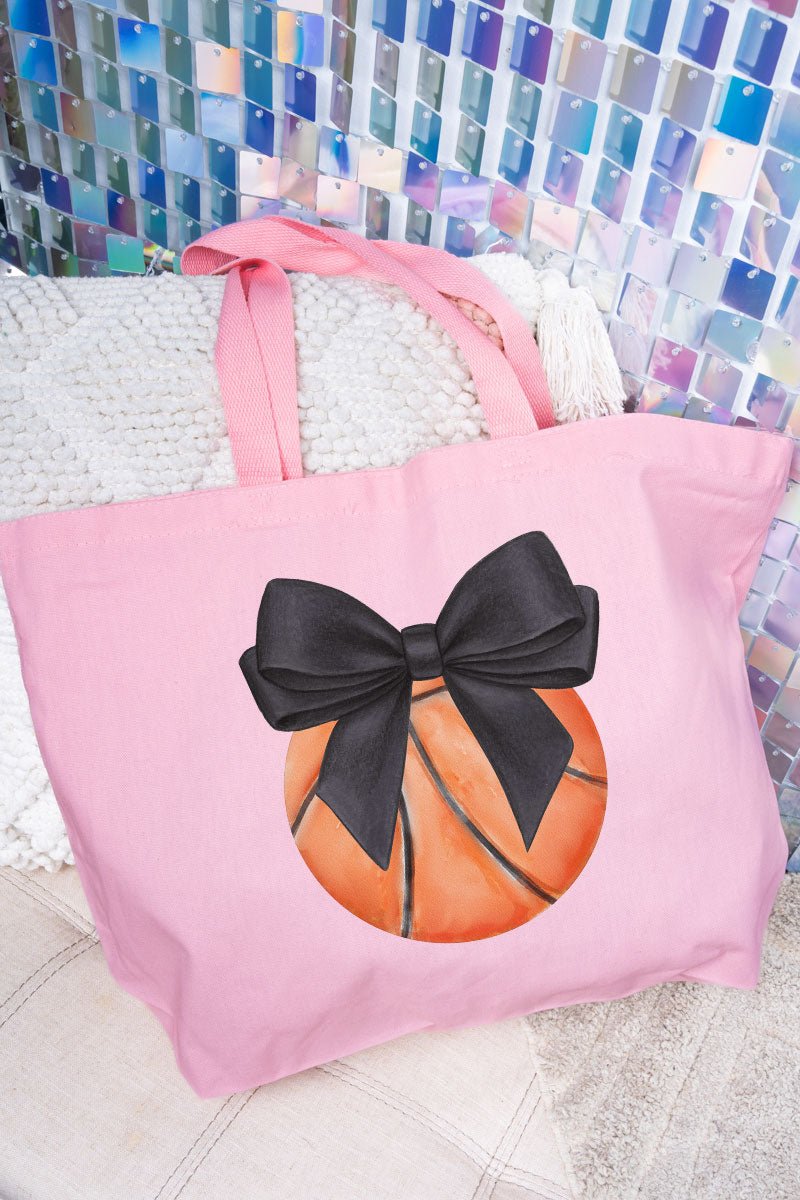 Basketball Game Girly Canvas Jumbo Tote - Wholesale Accessory Market