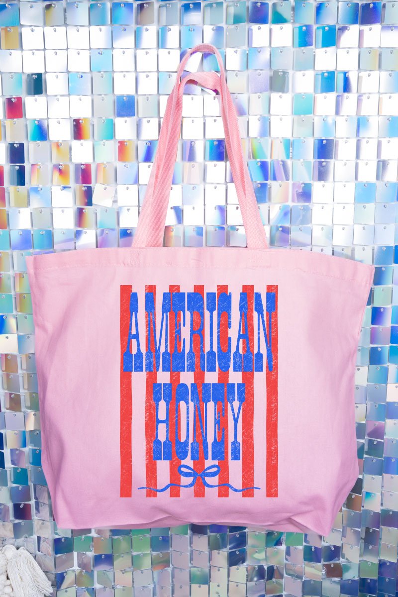 Blue American Honey Energy Canvas Jumbo Tote - Wholesale Accessory Market
