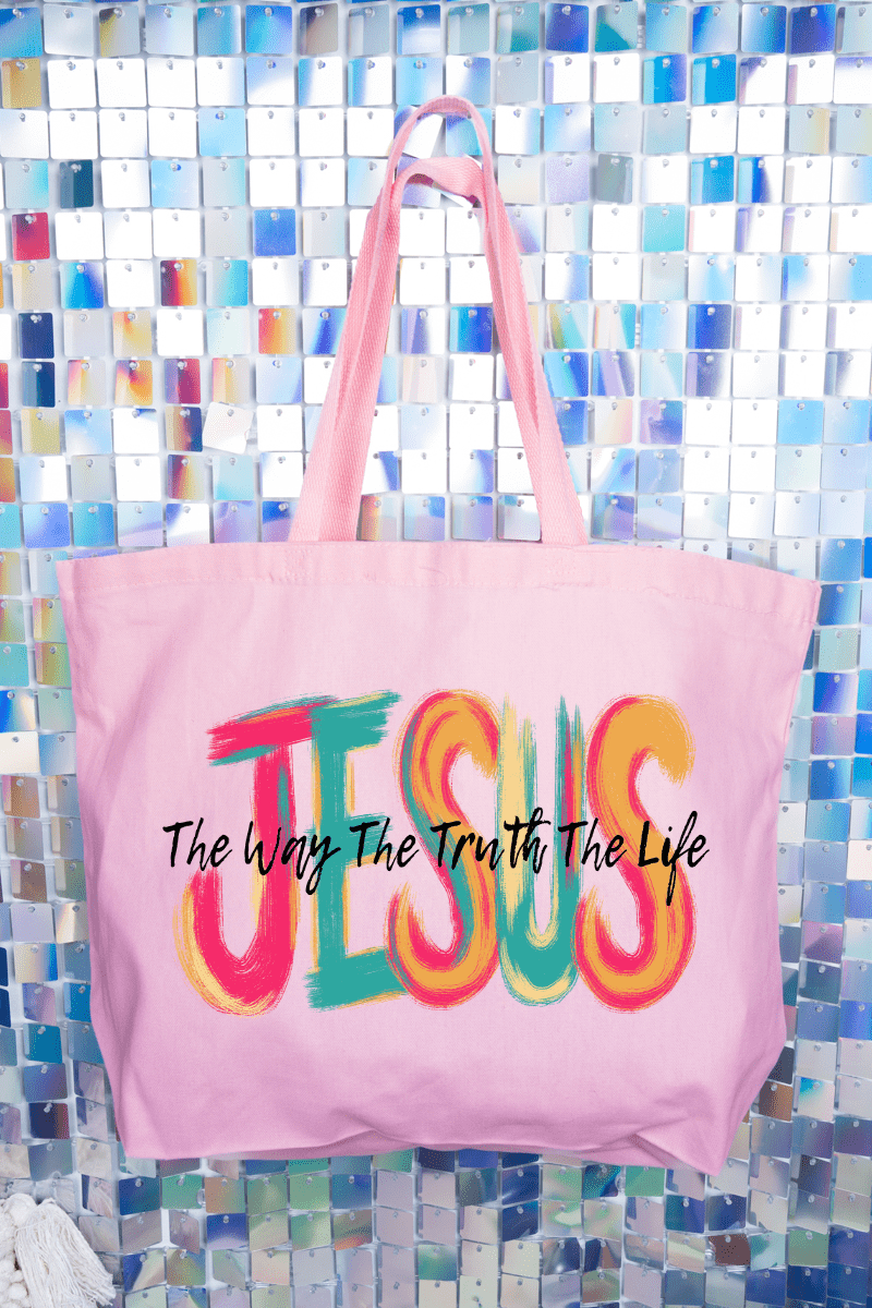 Brushstroke Jesus Canvas Jumbo Tote - Wholesale Accessory Market