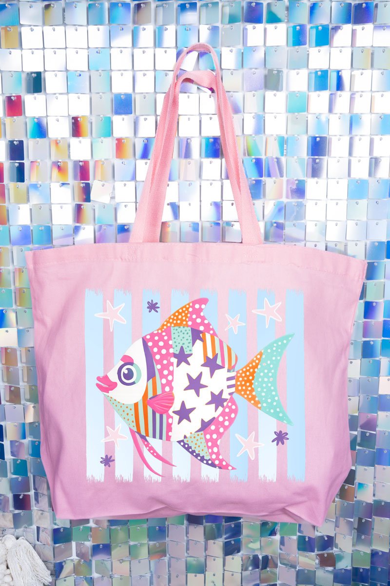 Candy Coast Angelfish Canvas Jumbo Tote - Wholesale Accessory Market