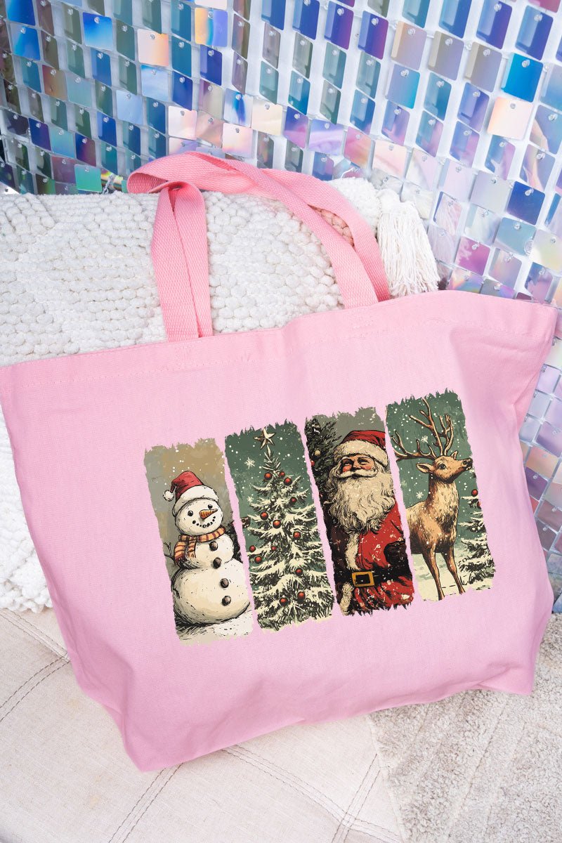 Classic Christmas Time Canvas Jumbo Tote - Wholesale Accessory Market