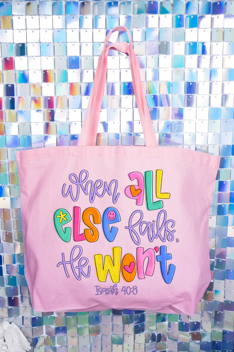 Colorful All Else Fails Canvas Jumbo Tote - Wholesale Accessory Market