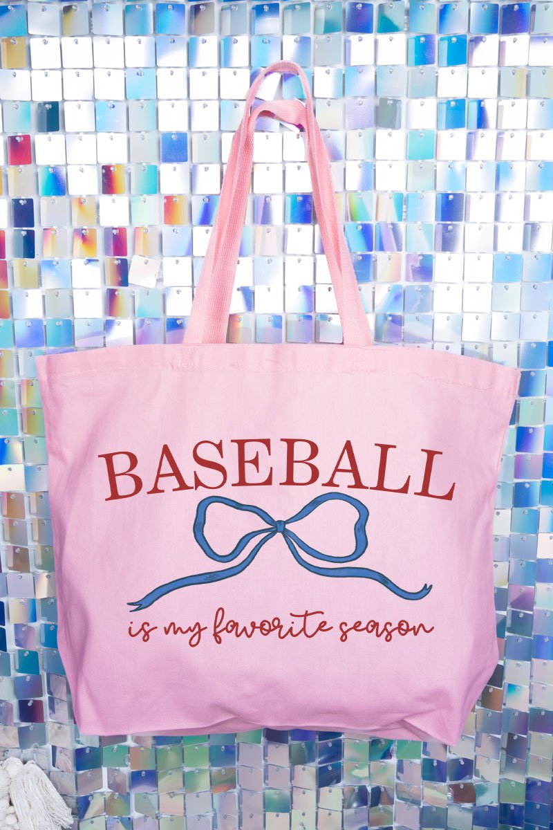 Coquette My Favorite Baseball Canvas Jumbo Tote - Wholesale Accessory Market