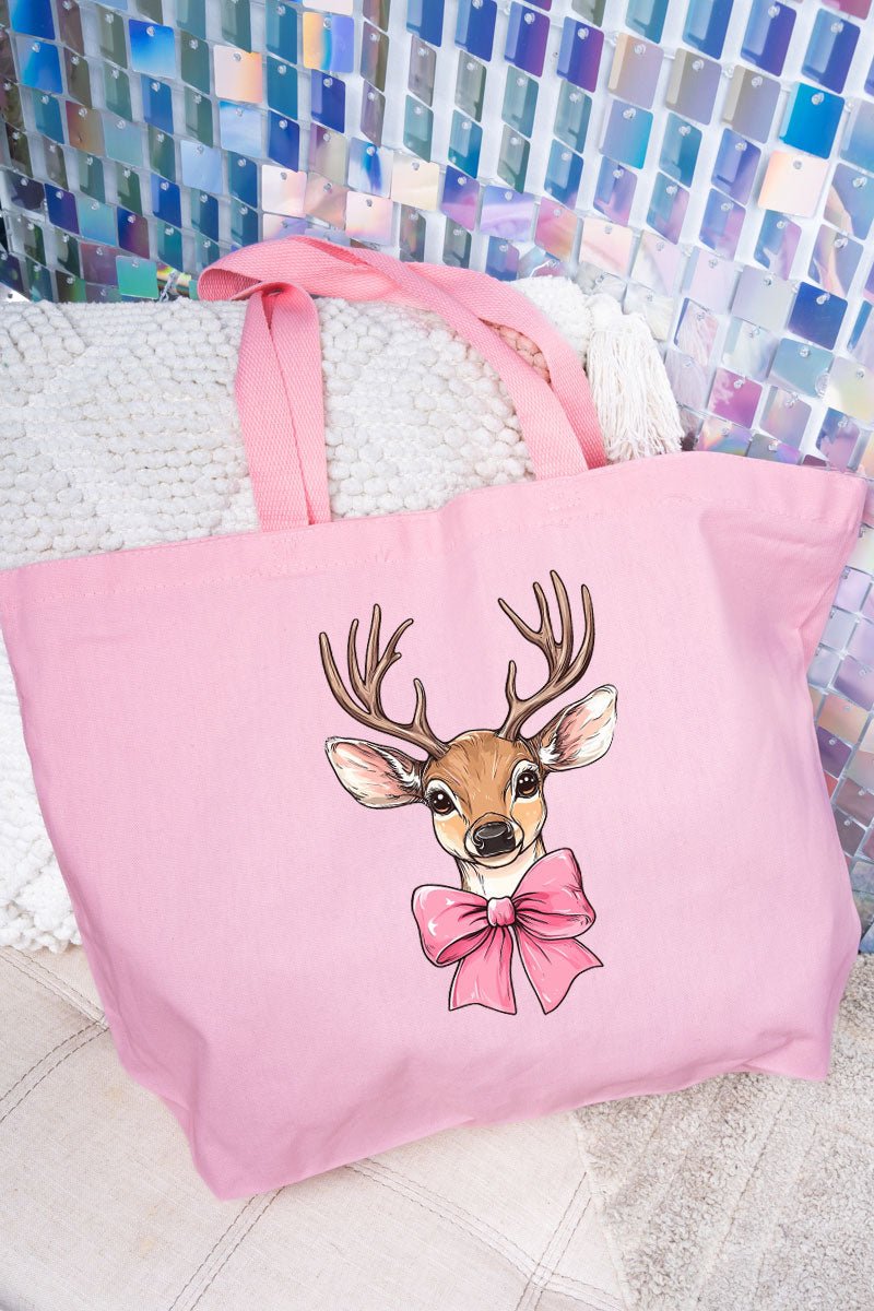 Deer Coquette Canvas Jumbo Tote - Wholesale Accessory Market